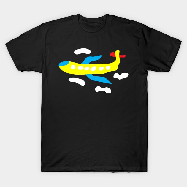 cute flying aeroplane T-Shirt by happieeagle